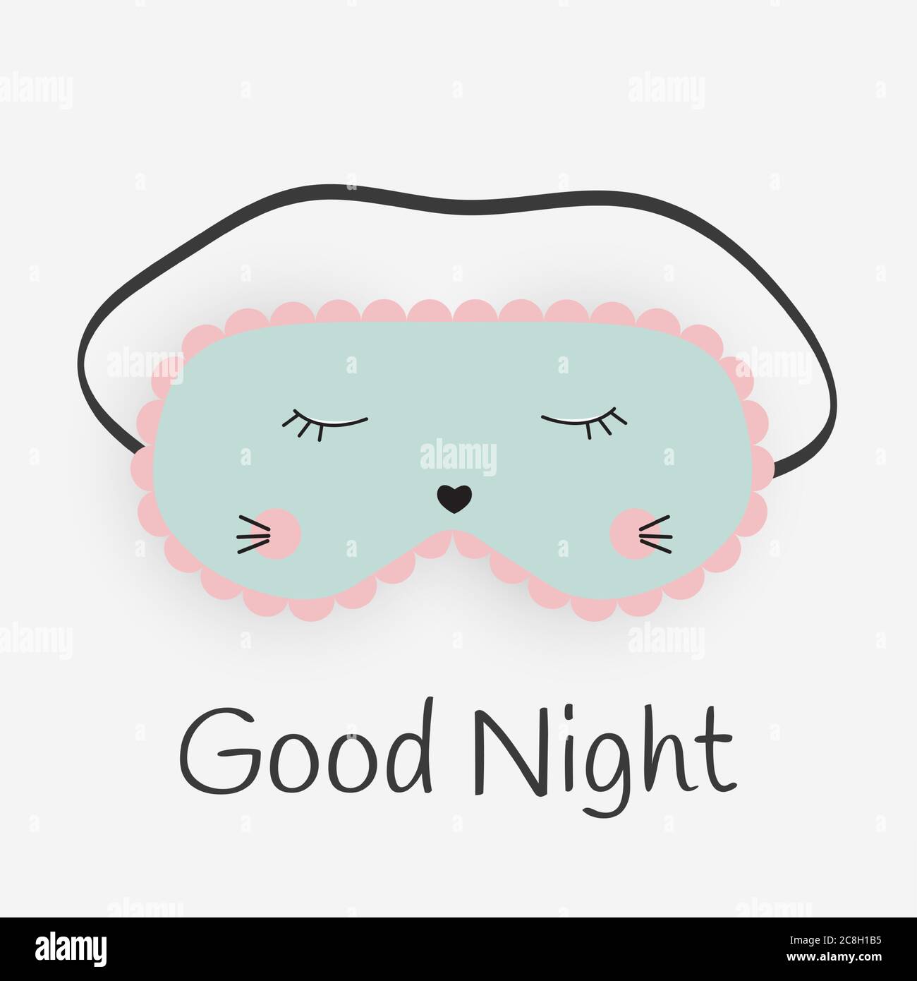Good Night Abstract Background with Funny Sleeping Mask. Vector Illustration Stock Vector