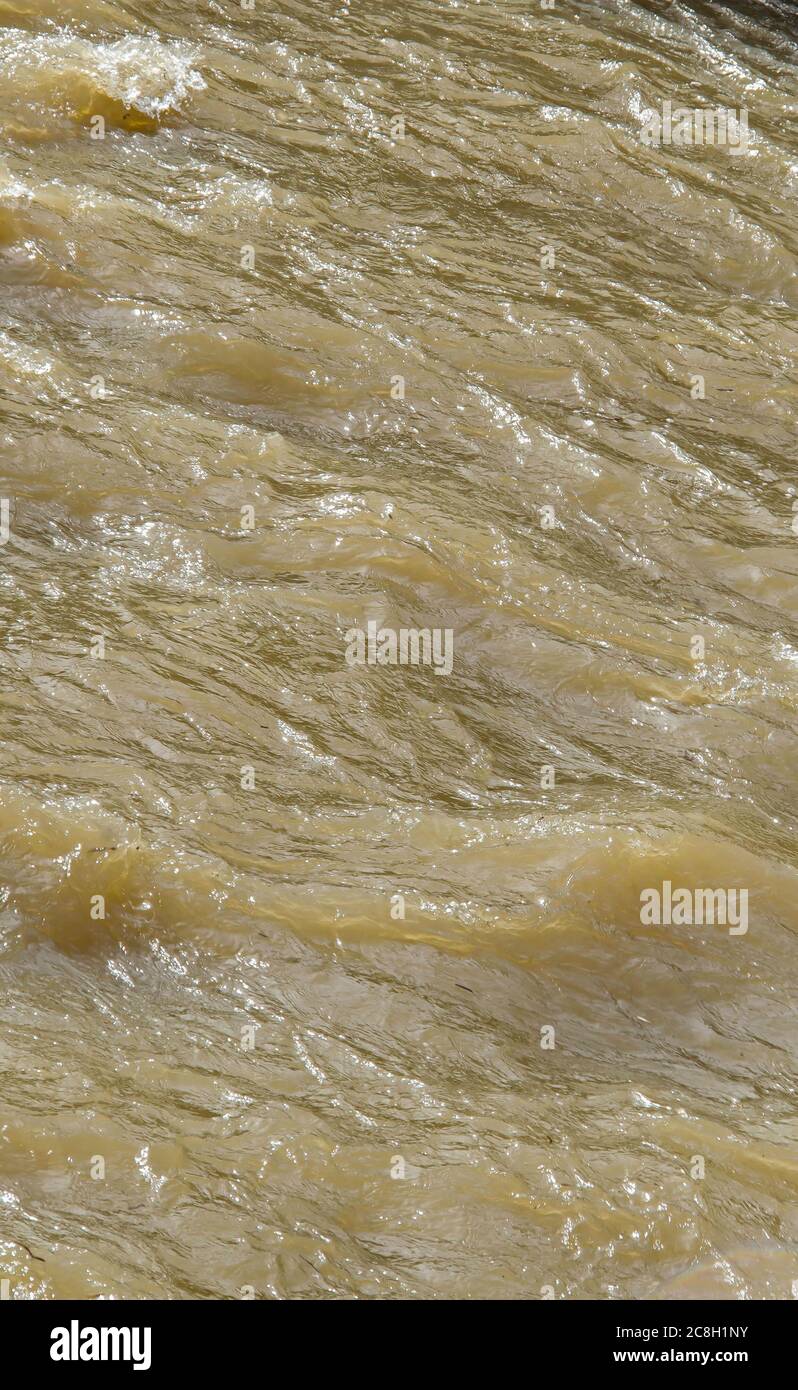 Interesting natural background from the water after rain in the river Bistritsa, Blagoevgrad, Bulgaria Stock Photo
