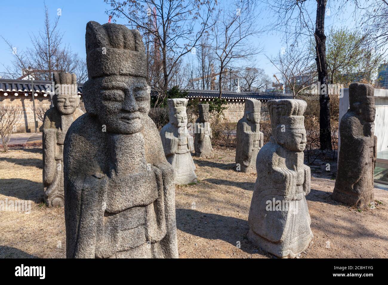 Stone carved figures in National Folk Museum of Korea, Samcheongdong