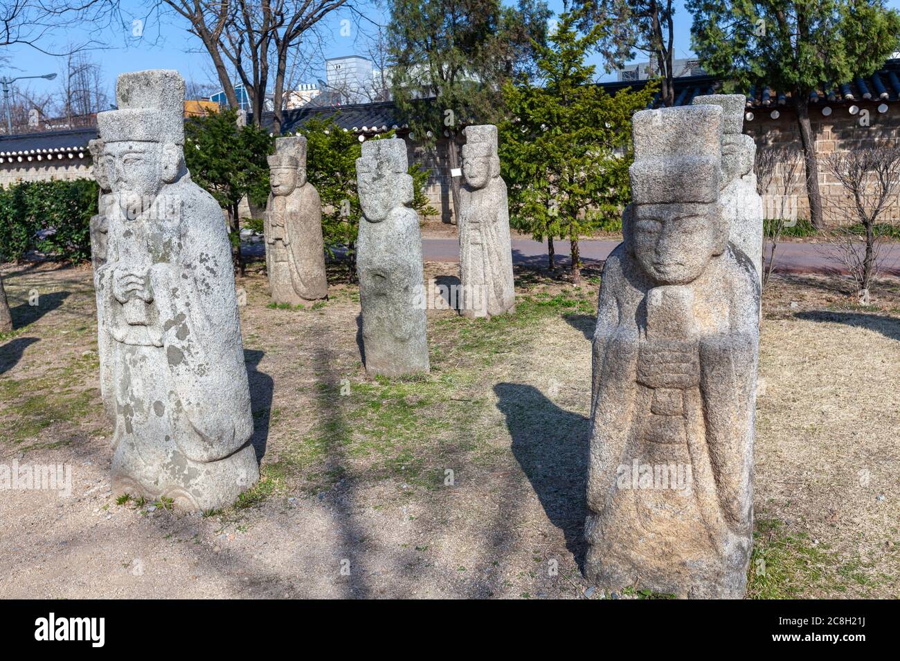 Stone carved figures in National Folk Museum of Korea, Samcheongdong