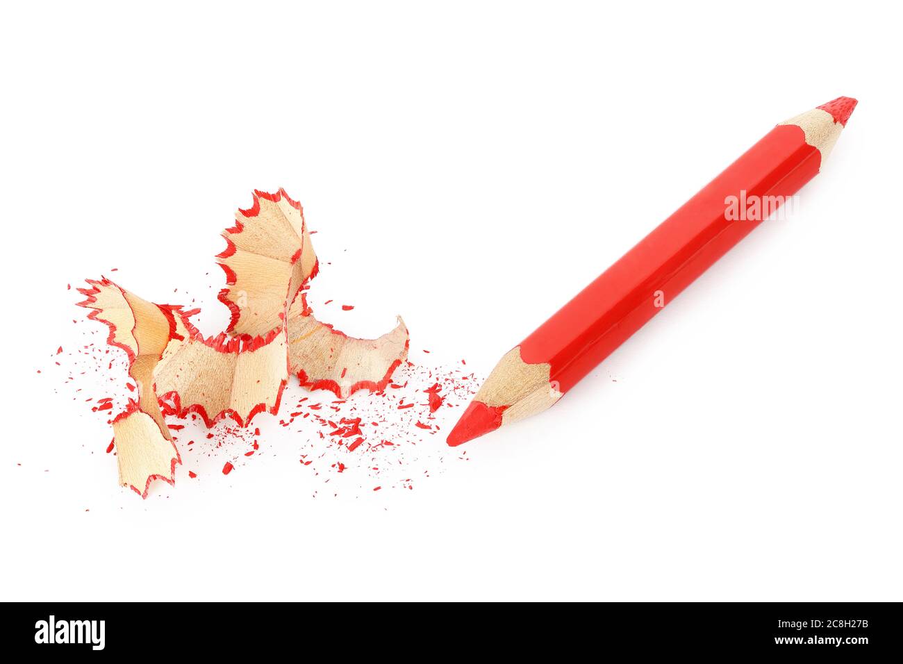 sharpened red pencil isolated on white Stock Photo