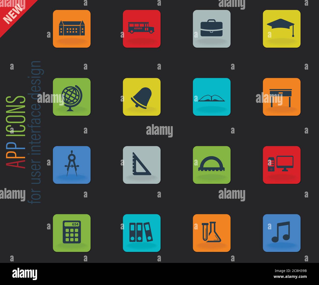 School simply icons Stock Vector Image & Art - Alamy