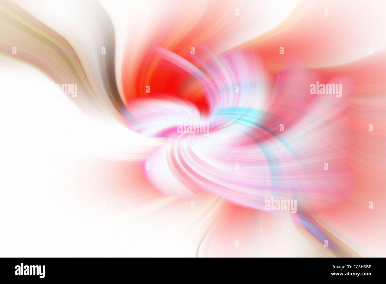 Visually abstract twisted light on a framed background. Powerful energy element with hypnotic effect. Cosmic waves. Very colorful. Stock Photo
