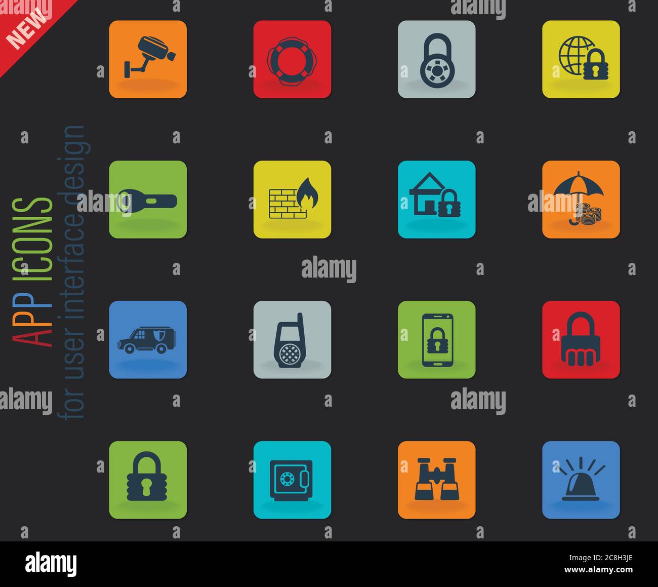 security icon set Stock Vector Image & Art - Alamy