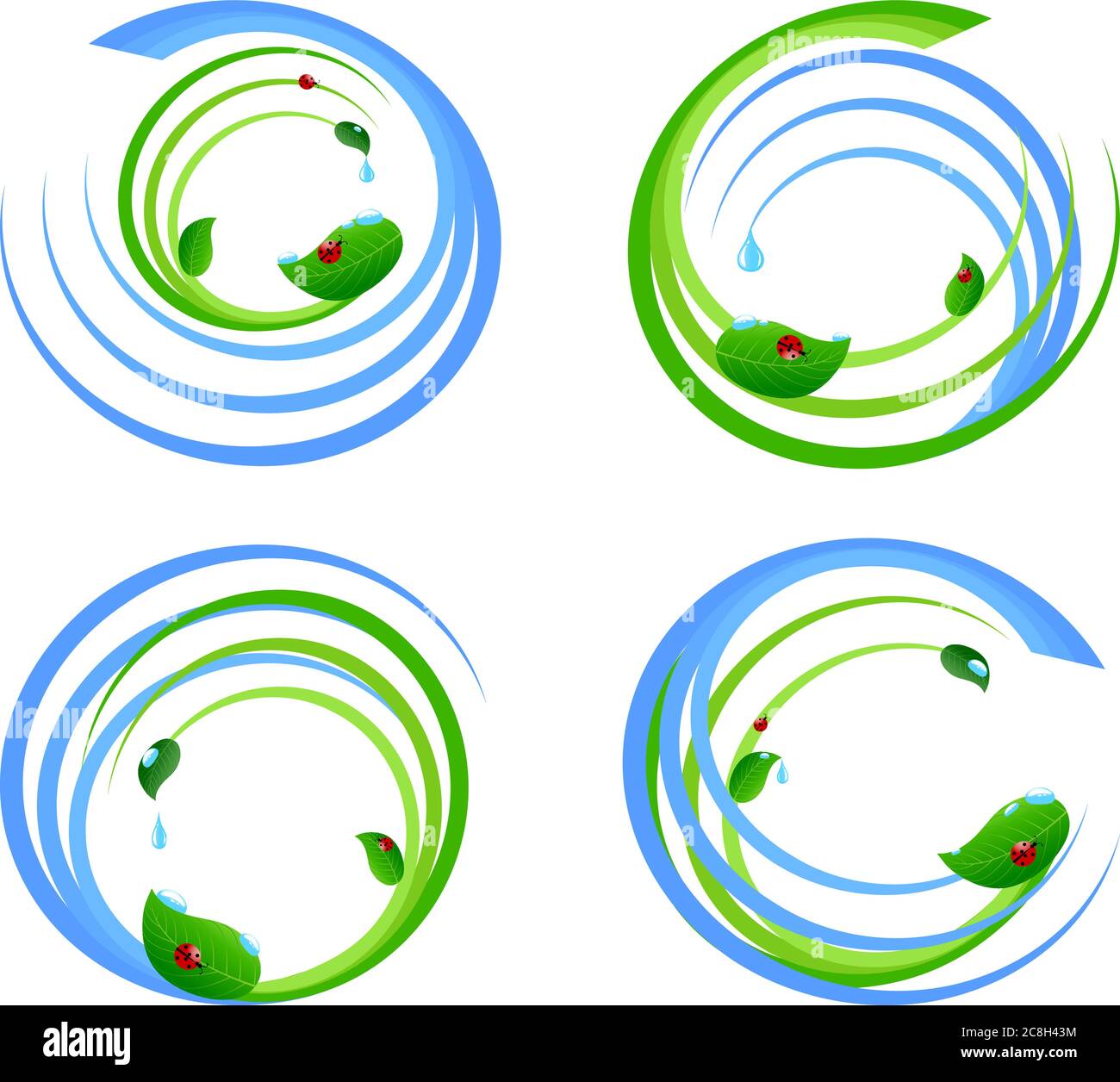 Vector illustration of a set  of an environmental design elements. Stock Vector