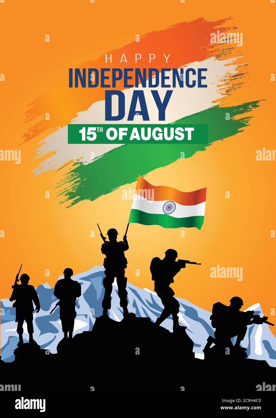 happy independence day India. vector illustration of Indian army ...