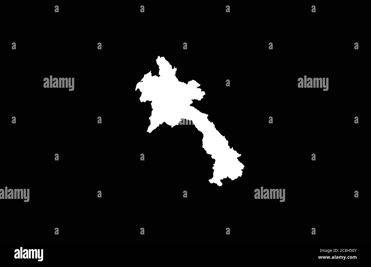 Laos map outline vector illustration Stock Vector