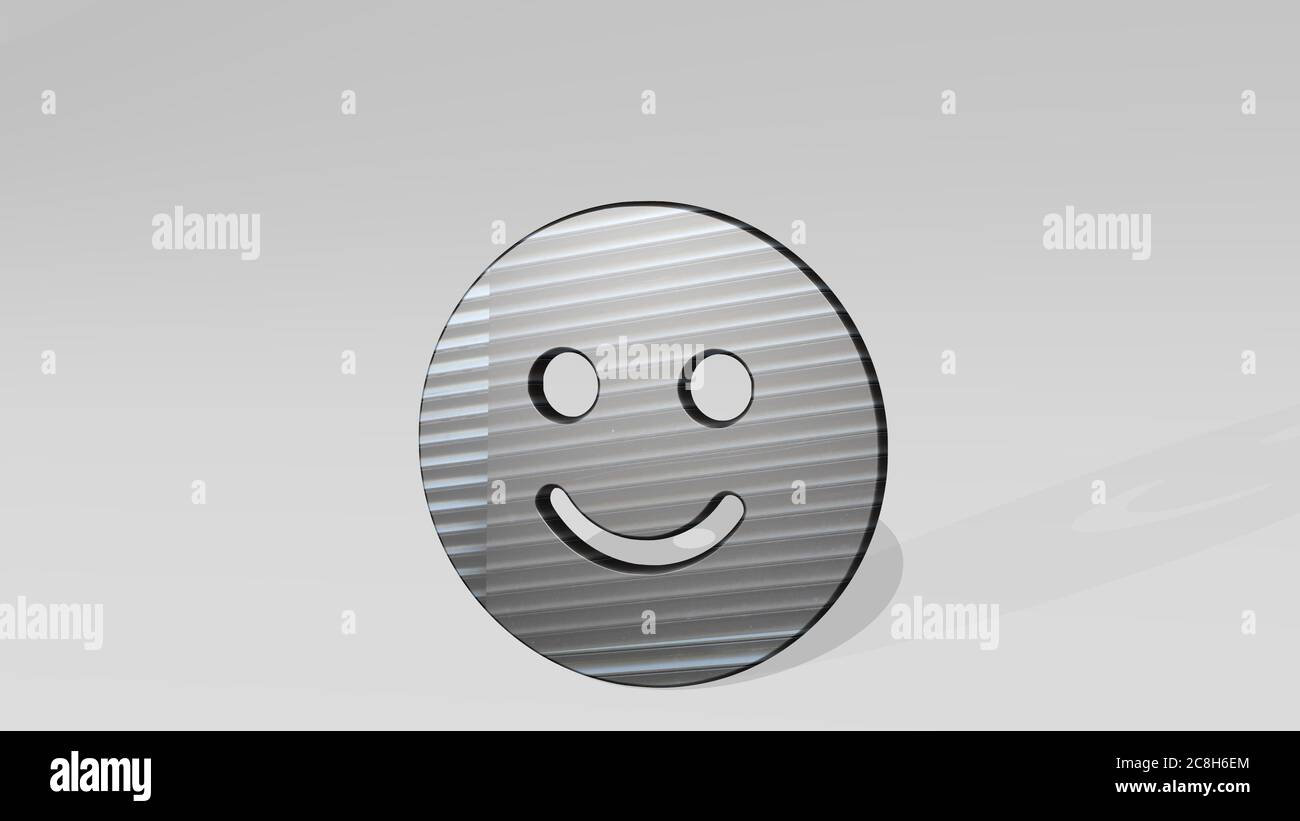 SMILEY SMILE casting shadow with two lights. 3D illustration of ...