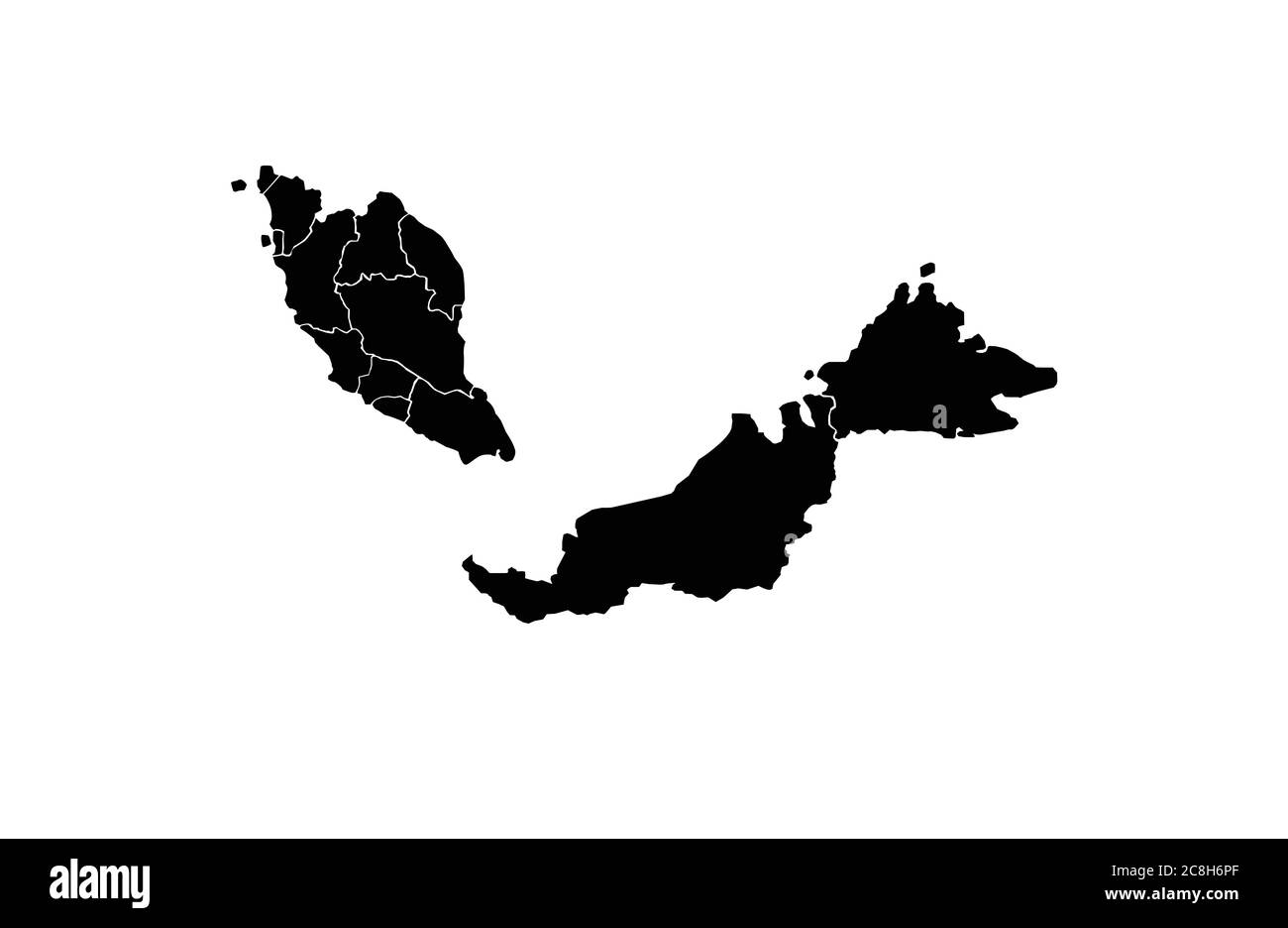 Malaysia map outline vector illustration Stock Vector
