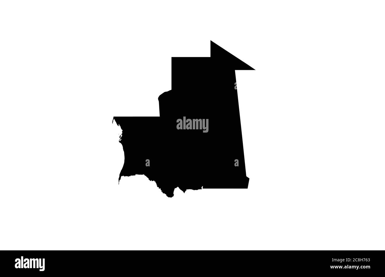 Mauritania map outline vector illustration Stock Vector