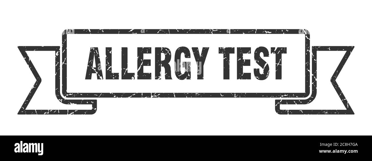 allergy test ribbon sign. allergy test vintage retro band Stock Vector