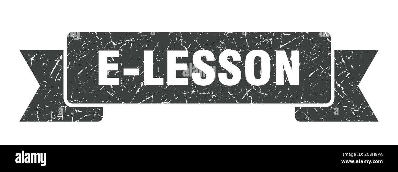 e-lesson ribbon sign. e-lesson vintage retro band Stock Vector Image ...