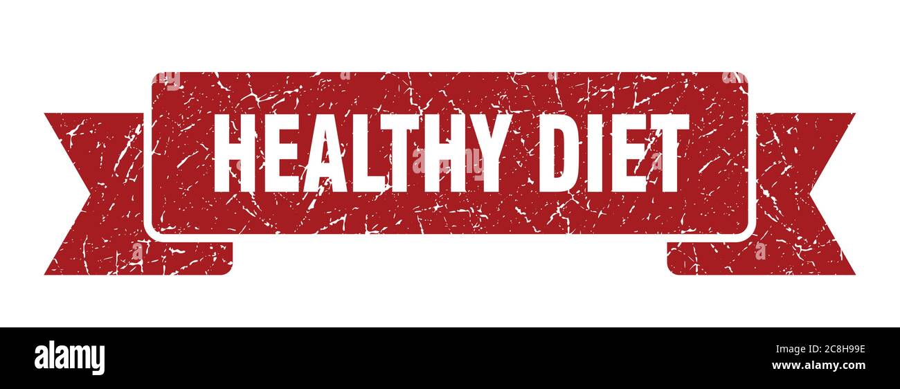 healthy diet ribbon sign. healthy diet vintage retro band Stock Vector ...