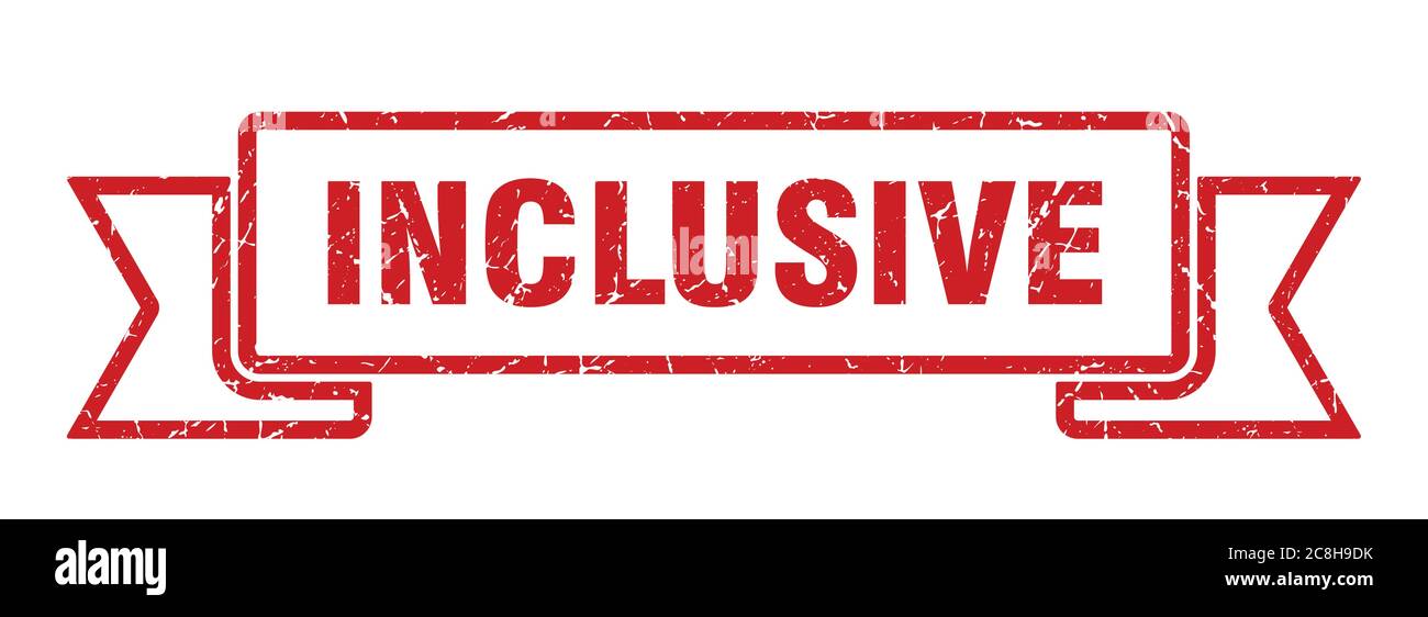 inclusive ribbon sign. inclusive vintage retro band Stock Vector Image ...