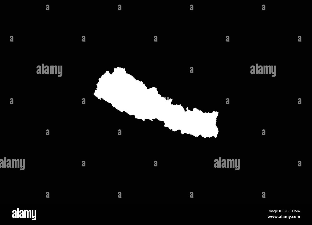 Nepal map outline vector illustration Stock Vector