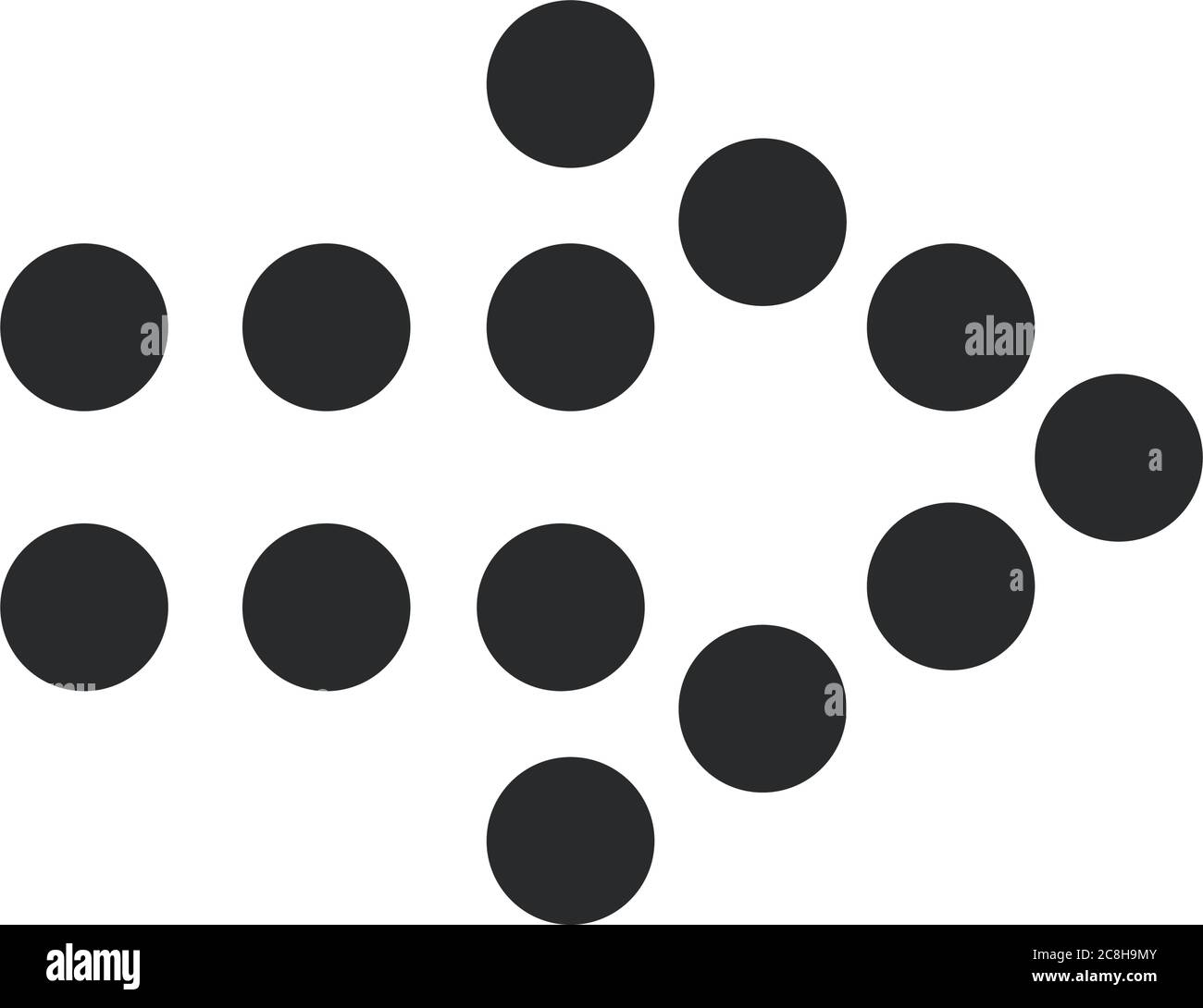 dotted arrow icon pointing right side silhouette style vector illustration Stock Vector