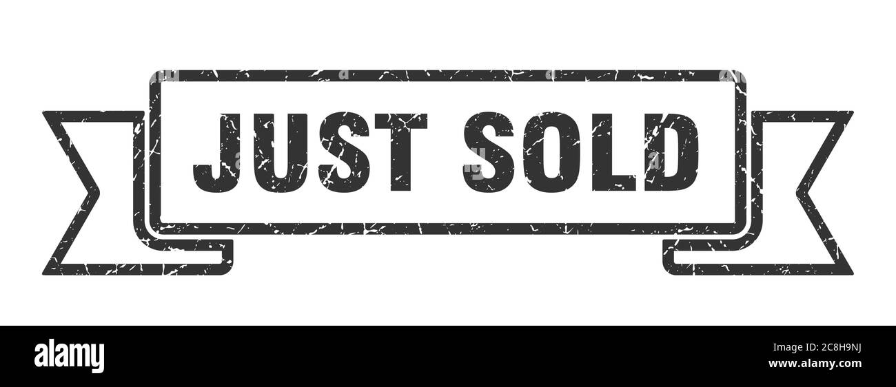 just sold ribbon sign. just sold vintage retro band Stock Vector Image