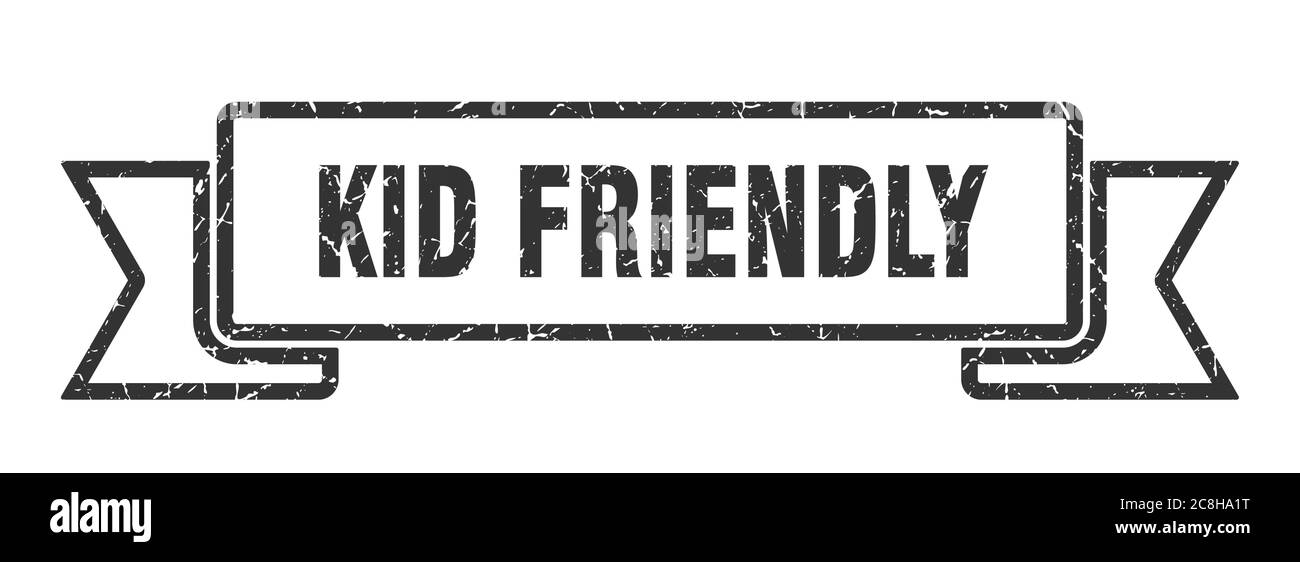 kid friendly ribbon sign. kid friendly vintage retro band Stock Vector ...