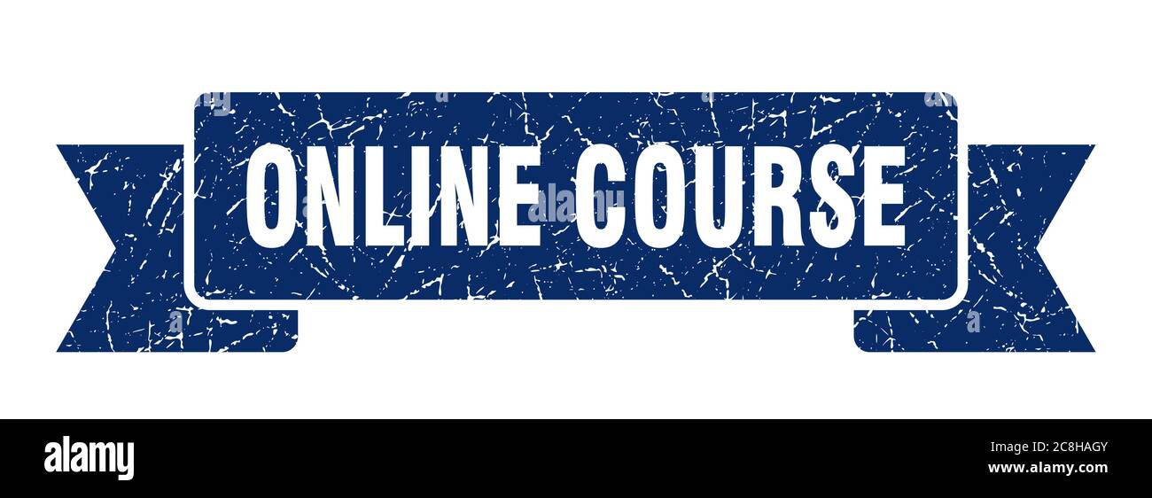 online course ribbon sign. online course vintage retro band Stock ...