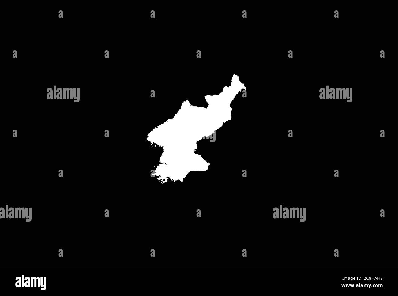 North Korea map outline vector illustration Stock Vector