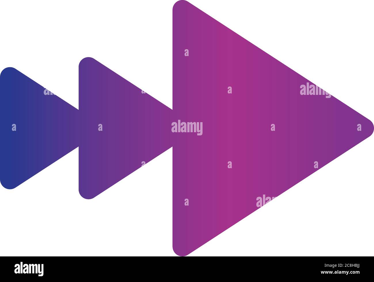 double right arrows direction web button gradient style icon vector illustration Stock Vector