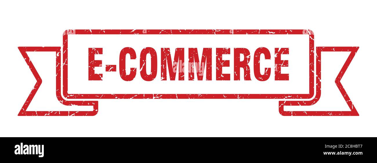 E Comerce Sign In e-commerce ribbon sign. e-commerce vintage retro band Stock Vector ...