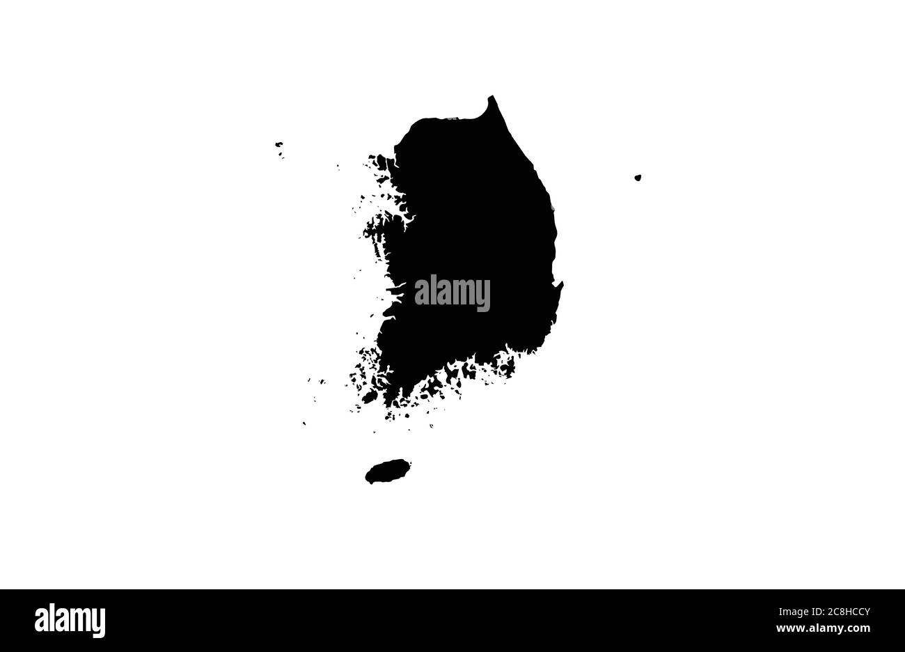 South Korea map outline vector illustration Stock Vector