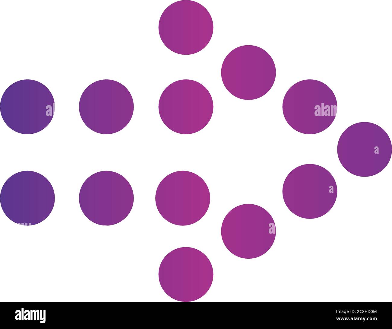 dotted arrow pointing right side gradient style vector illustration Stock Vector