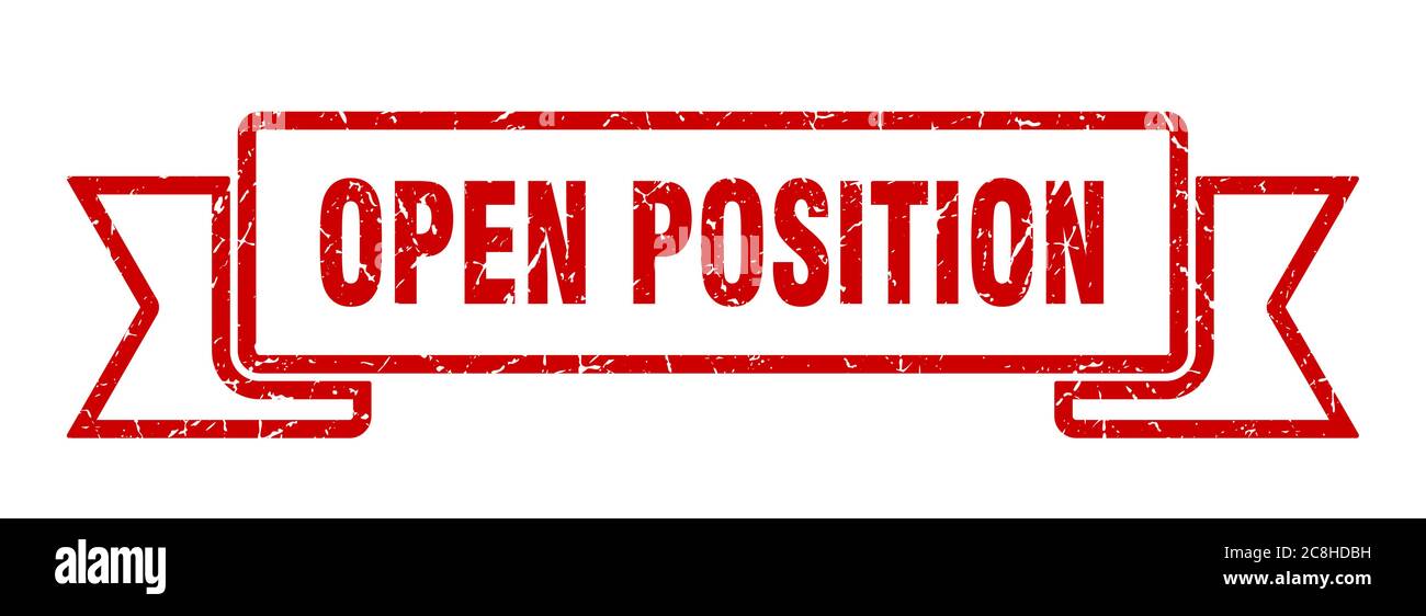 Open Psition open position ribbon sign. open position vintage retro band Stock ...