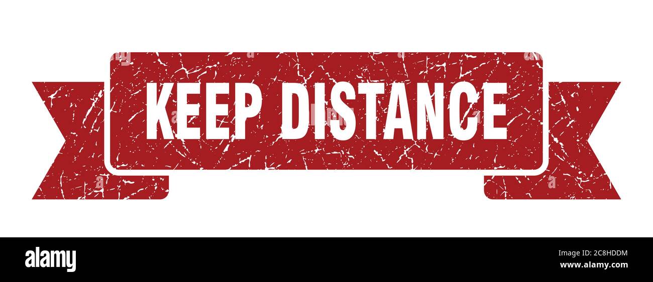 Warning Distance Hanging Ribbon keep distance ribbon sign. keep distance vintage retro band Stock ...
