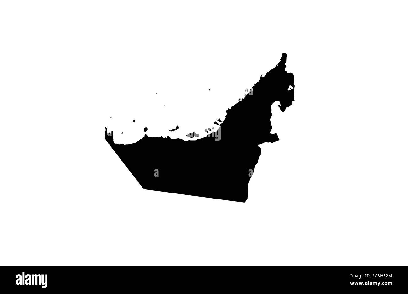 United Arab Emirates outline map vector illustration Stock Vector Image ...