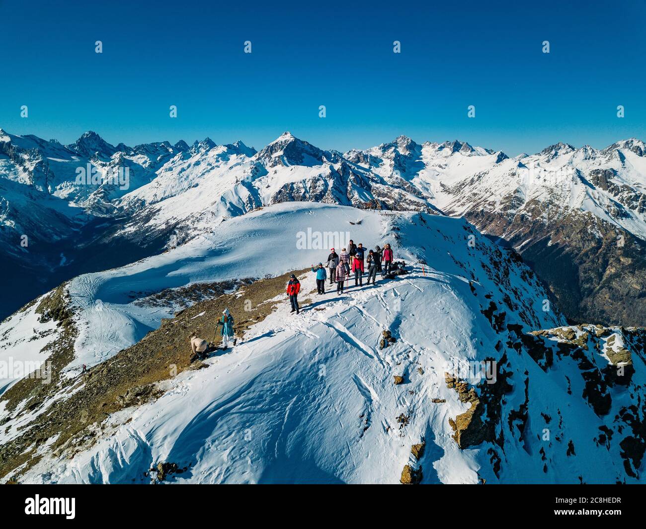 Aerial view group tourists on hi-res stock photography and images - Alamy