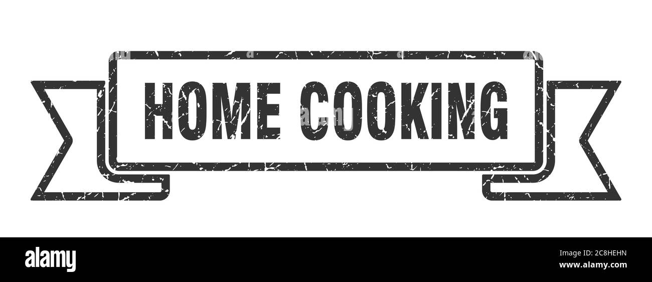 home cooking ribbon sign. home cooking vintage retro band Stock Vector ...