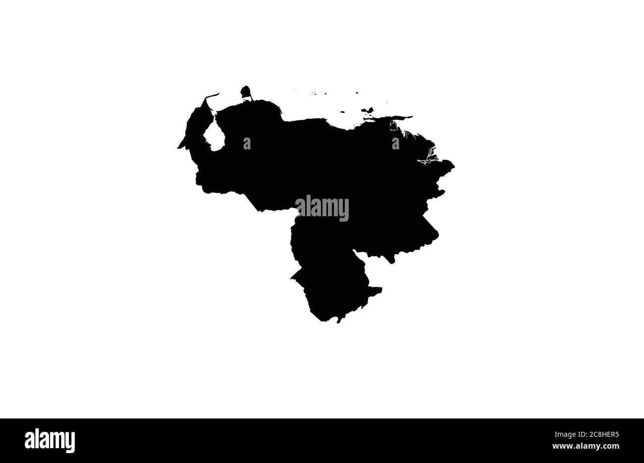 Venezuela map outline vector illustration Stock Vector