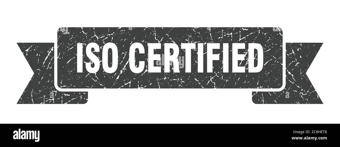 iso certified ribbon sign. iso certified vintage retro band Stock ...