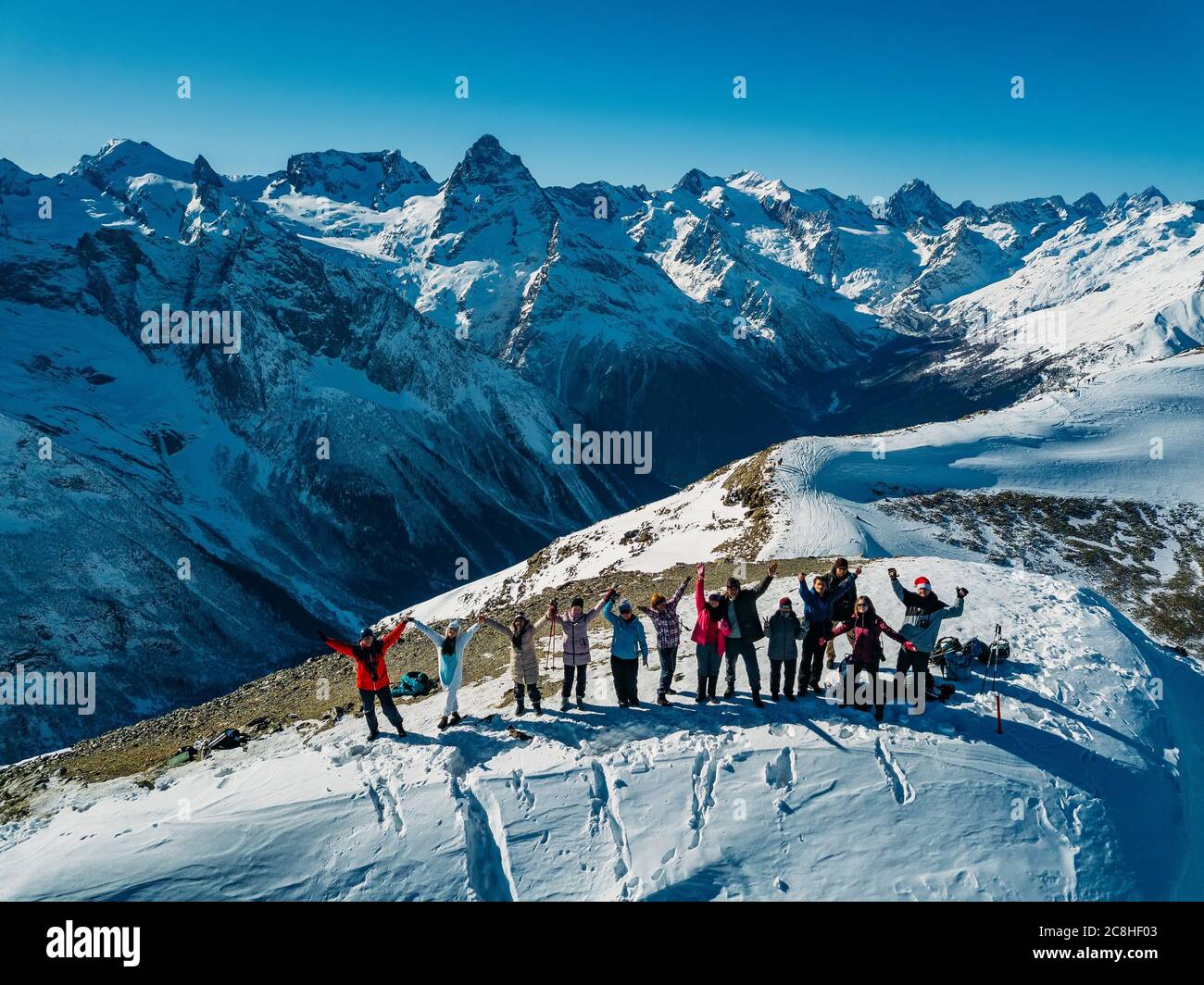 Aerial view group tourists on hi-res stock photography and images - Alamy