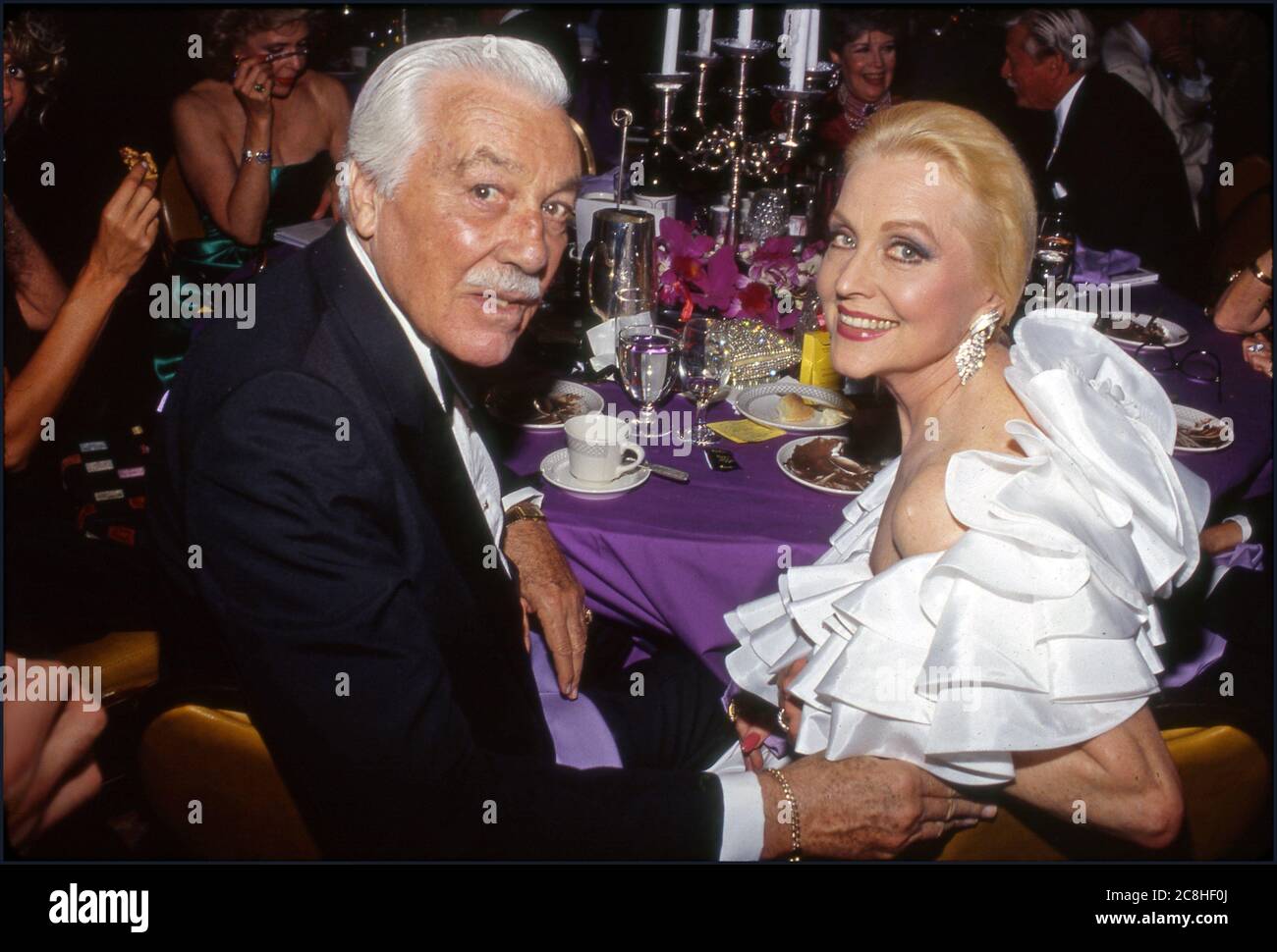 Cesar Romero and wife attending the Thalians Ball in Beverly Hills, CA Stock Photo