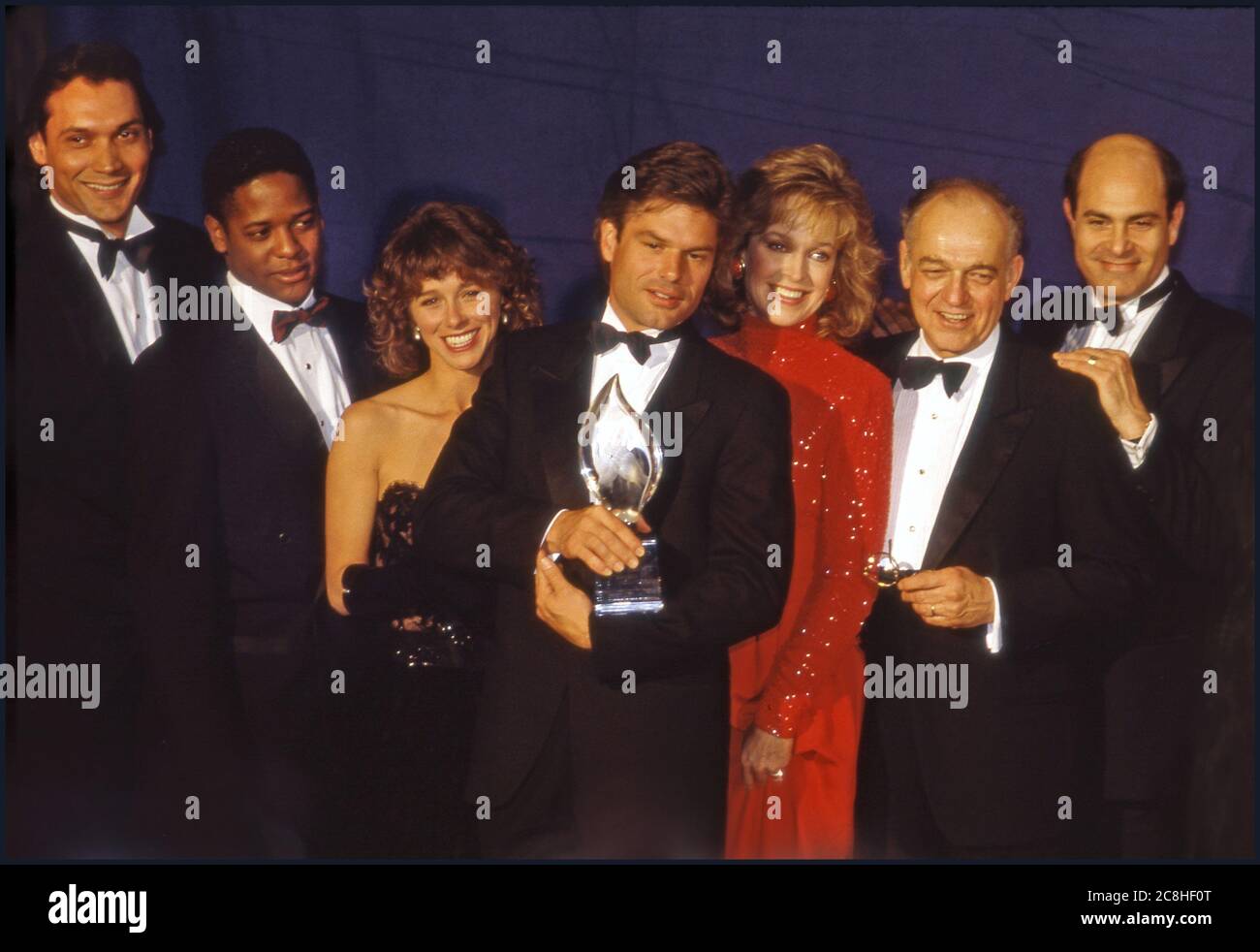 The ensemble cast of L.A. Law receiving the Poeple's Choice Award. Stock Photo