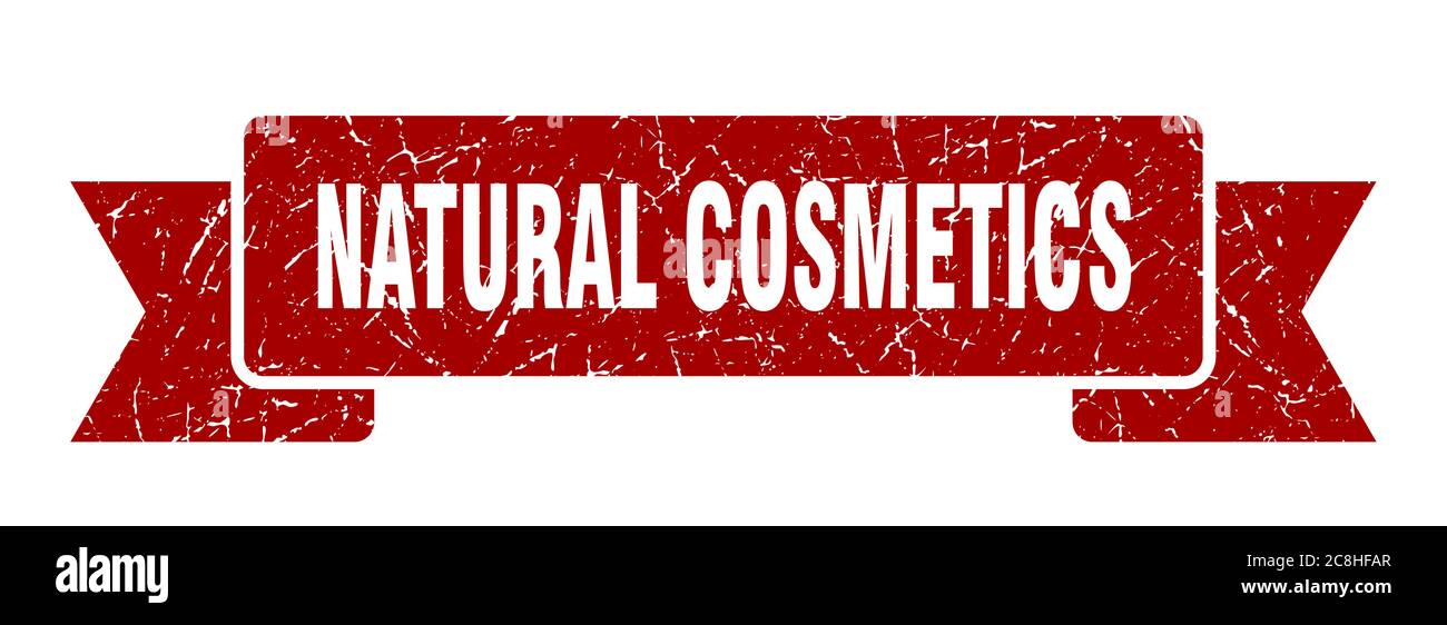 natural cosmetics ribbon sign. natural cosmetics vintage retro band ...