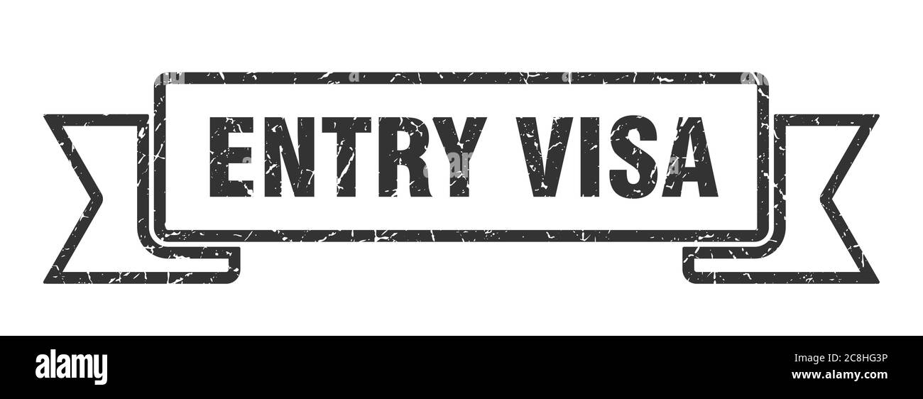 entry visa ribbon sign. entry visa vintage retro band Stock Vector ...