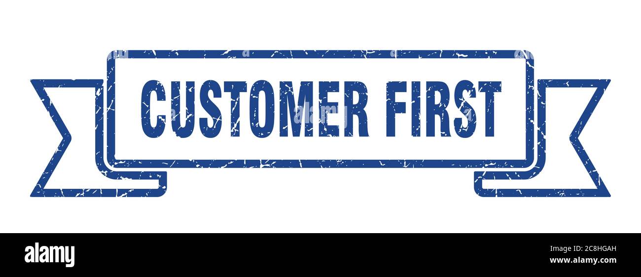 customer first ribbon sign. customer first vintage retro band Stock ...
