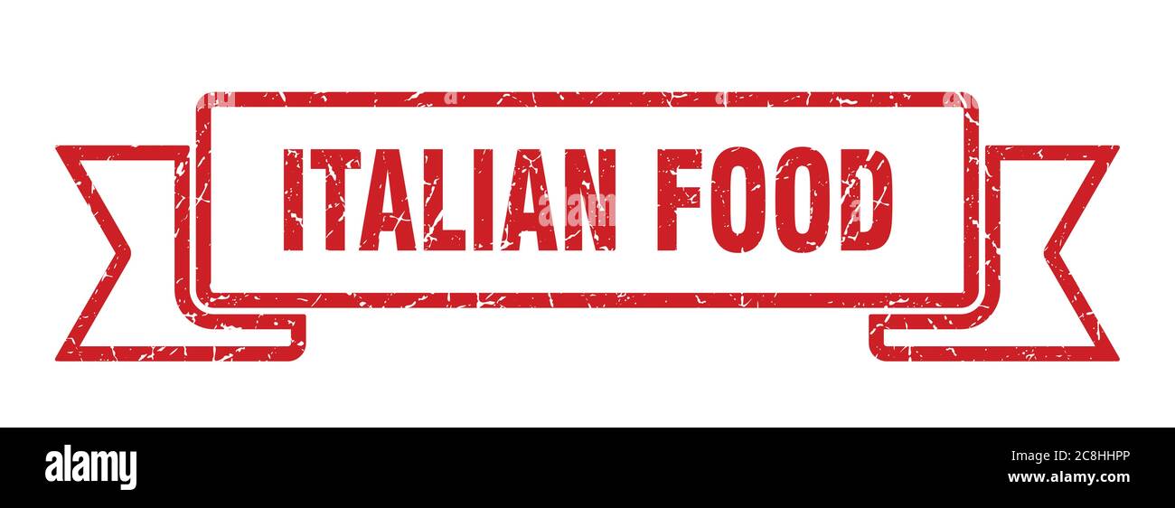italian food ribbon sign. italian food vintage retro band Stock Vector ...
