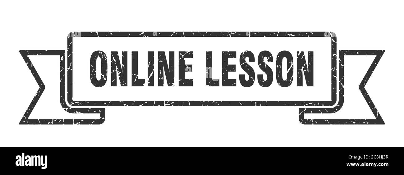 online lesson ribbon sign. online lesson vintage retro band Stock ...