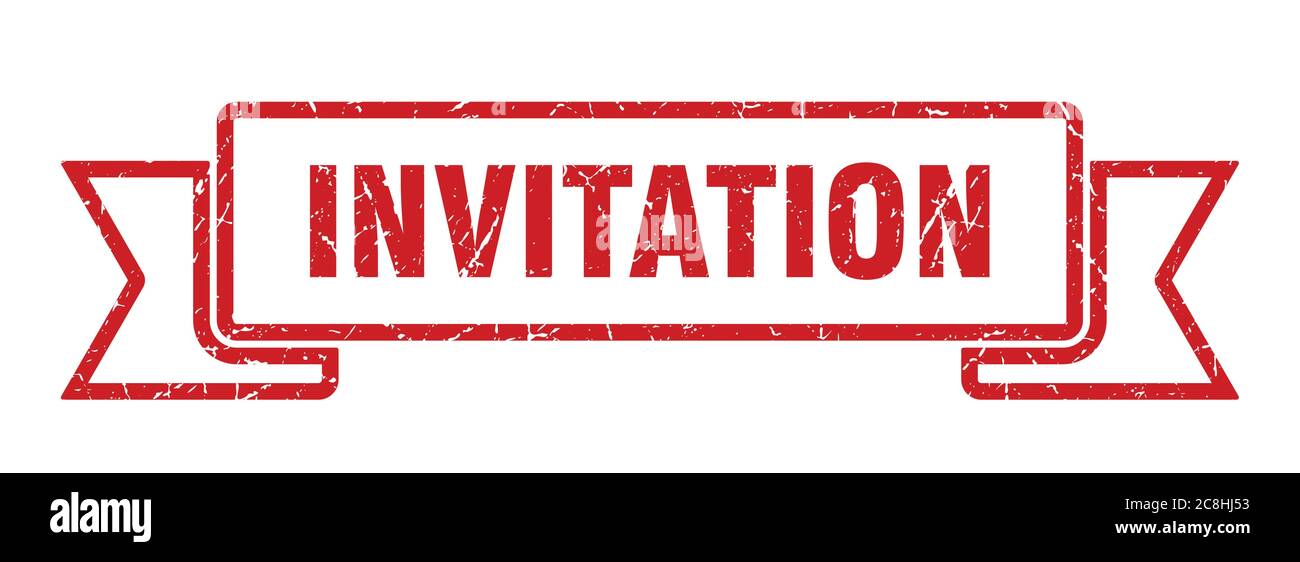 To Invite Sign invitation ribbon sign. invitation vintage retro band Stock Vector ...