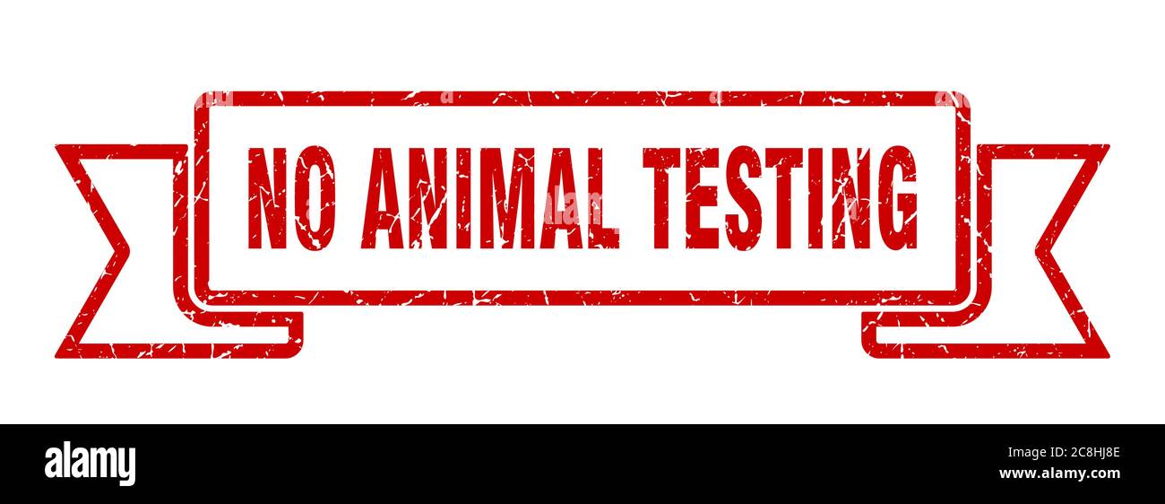 no animal testing ribbon sign. no animal testing vintage retro band ...