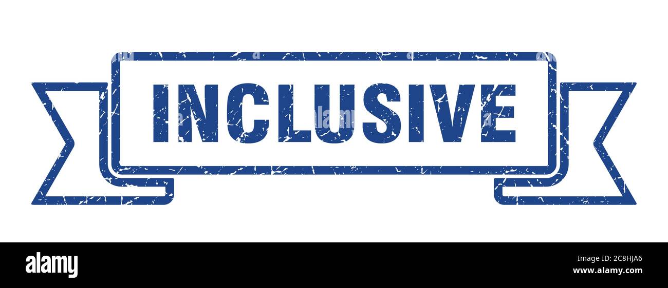 inclusive ribbon sign. inclusive vintage retro band Stock Vector Image ...