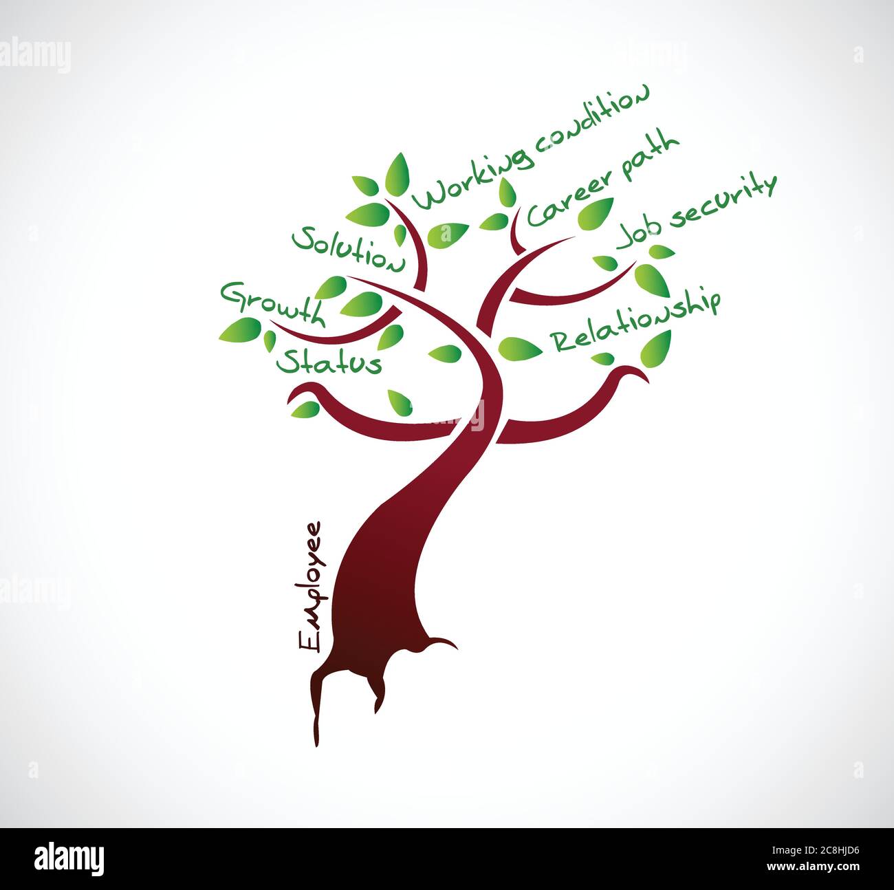 Employee tree growth illustration design over a white background Stock ...