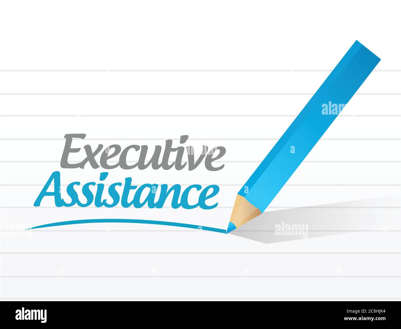 Executive assistance sign message illustration design over a white