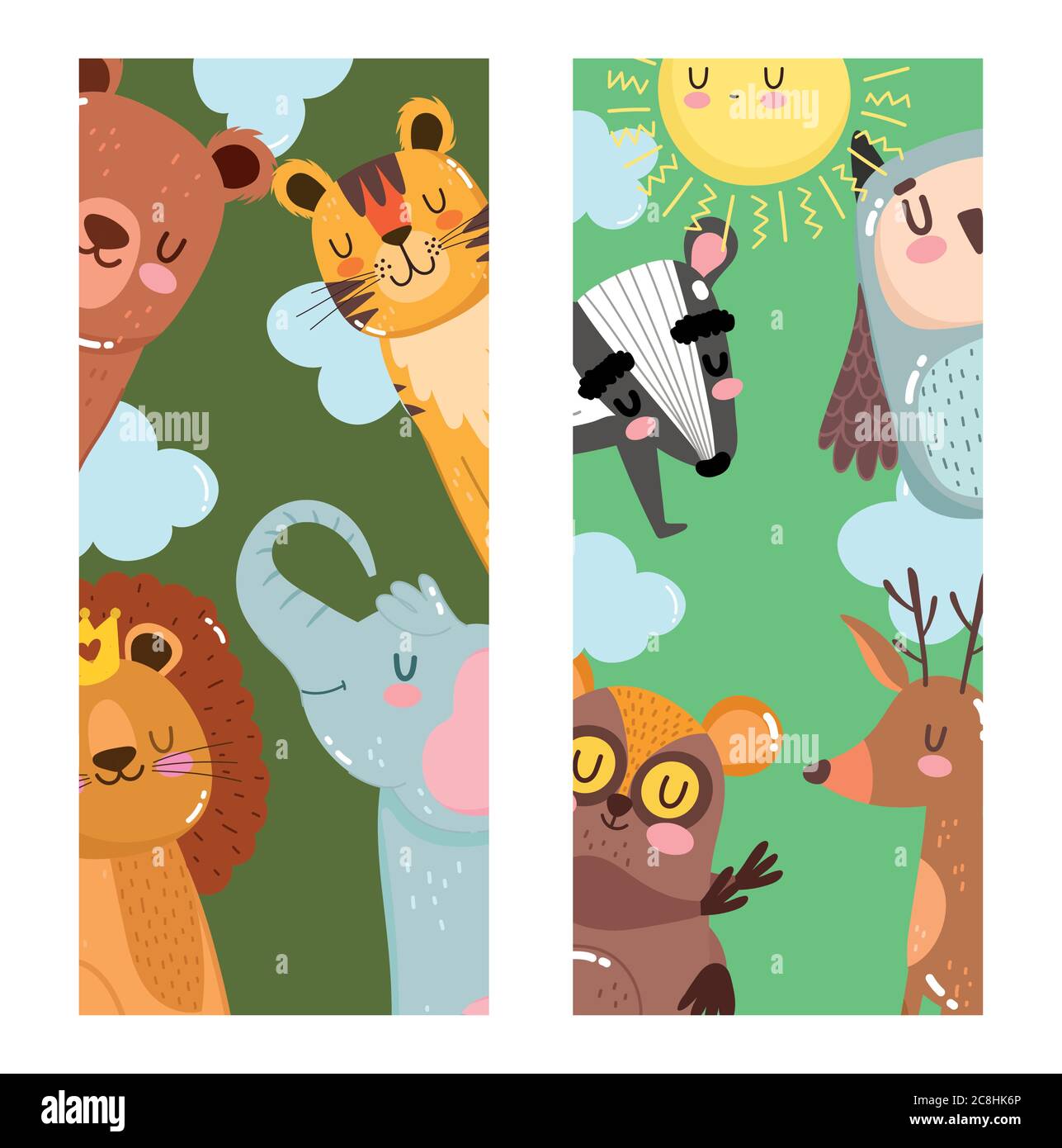 cute lion tiger deer elephant bear monkey owl animals nature wild cartoon banner vector illustration Stock Vector Image & Art - Alamy cute lion tiger deer elephant bear monkey owl animals nature wild cartoon banner vector illustration Stock Vector Image & Art - Alamy