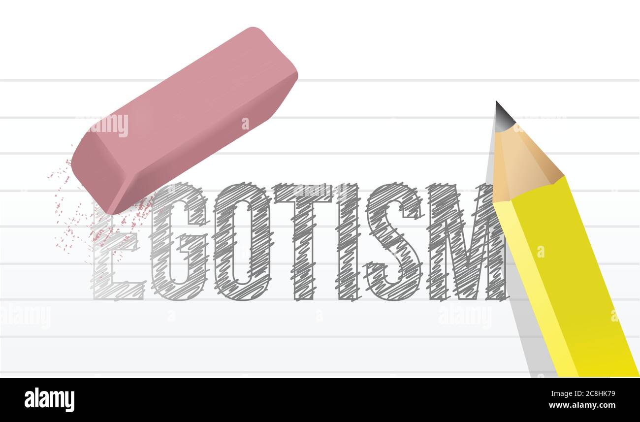 Erase egotism concept illustration design over a white background Stock Vector